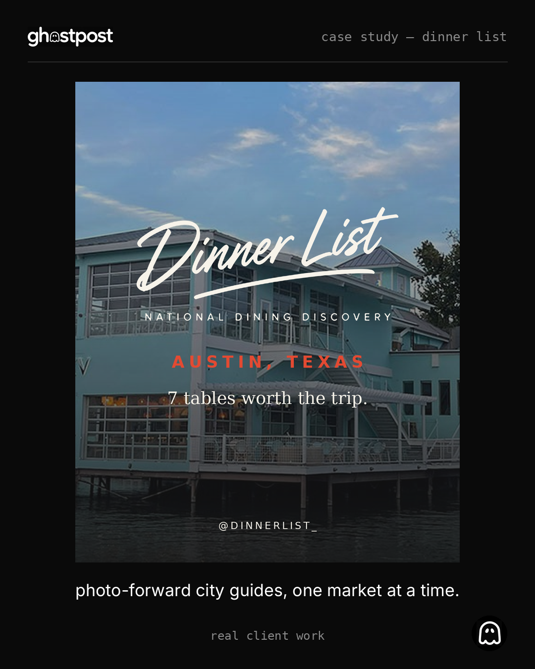 The Dinner List restaurant guide post